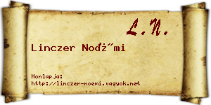 Linczer Noémi névjegykártya